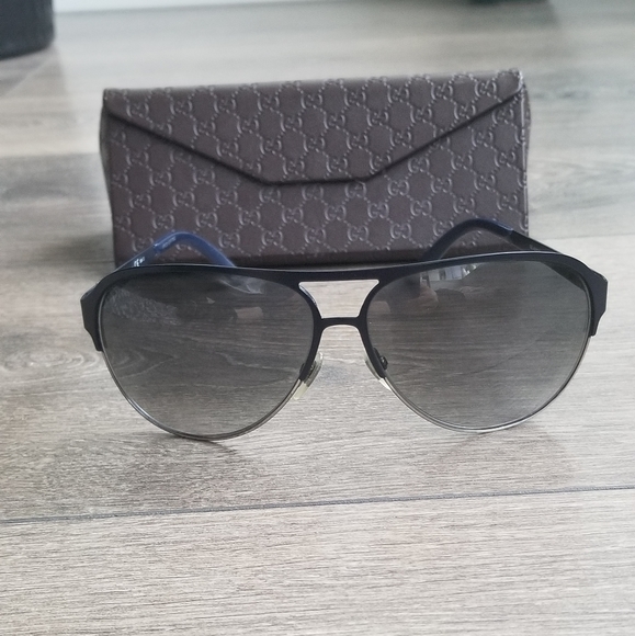 Gucci Classic Aviator Sunglasses GG 4233/SS Blue - Picture 6 of 8